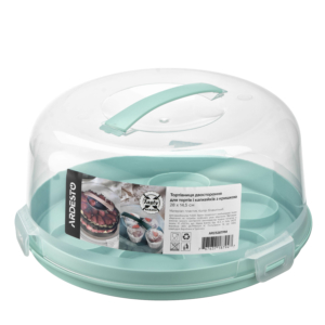 Double side Cake carrier for cakes and muffins with lid ARDESTO Tasty baking 28х14.5cm, plastic, blue