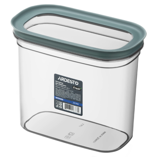 Fresh food storage container ARDESTO 2.1l, plastic, rectangular, grey
