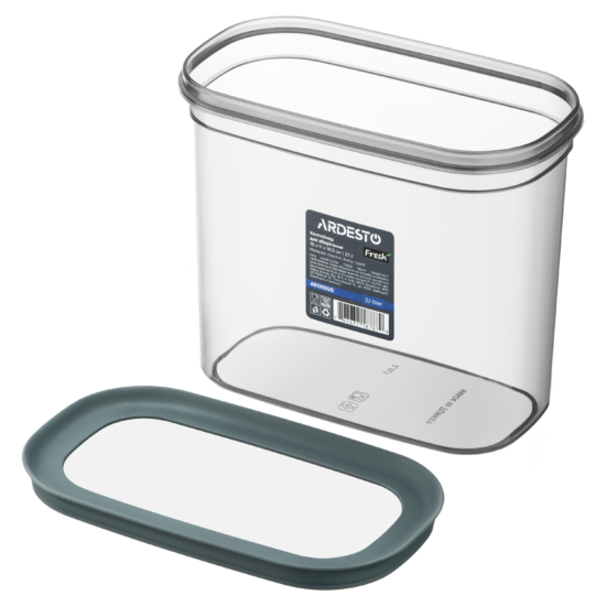 Fresh food storage container ARDESTO 2.1l, plastic, rectangular, grey