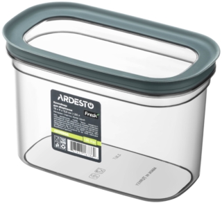 Fresh food storage container ARDESTO 1.55l, plastic, rectangular, grey