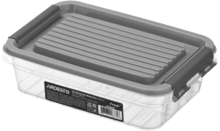Fresh food storage container ARDESTO 0.52l, plastic, rectangular, grey