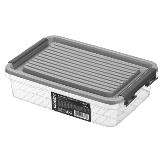 Fresh food storage container ARDESTO 1.8l, plastic, rectangular, grey