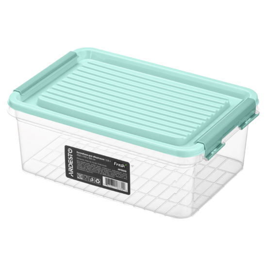 Контейнер для хранения пищевых продуктов ARDESTO Fresh 2.8л, пластик, прямоугольная, голубой