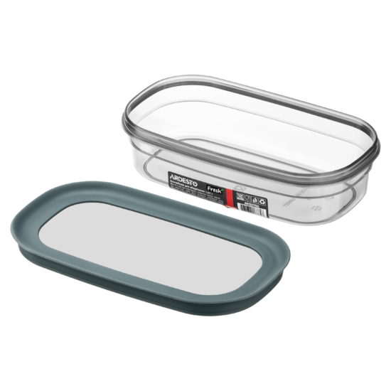 Контейнер для зберігання харчових продуктів ARDESTO Fresh 0.65л, пластик, прямокутна, сірий