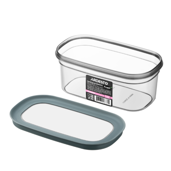 Fresh food storage container ARDESTO 1l, plastic, rectangular, grey