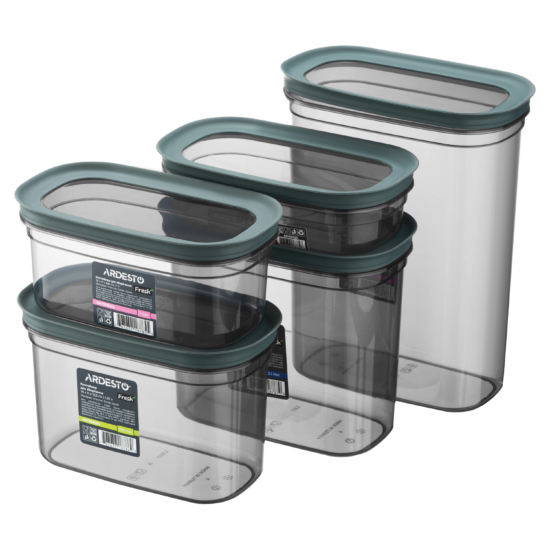 Fresh food storage container ARDESTO 1l, plastic, rectangular, grey