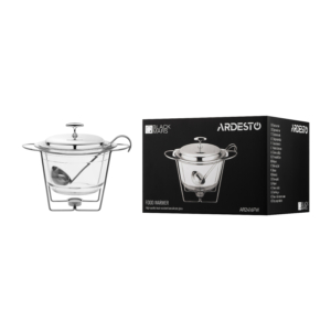 Food warmer ARDESTO Black Mars 3800ml, glass, stainless steel, round, transparent