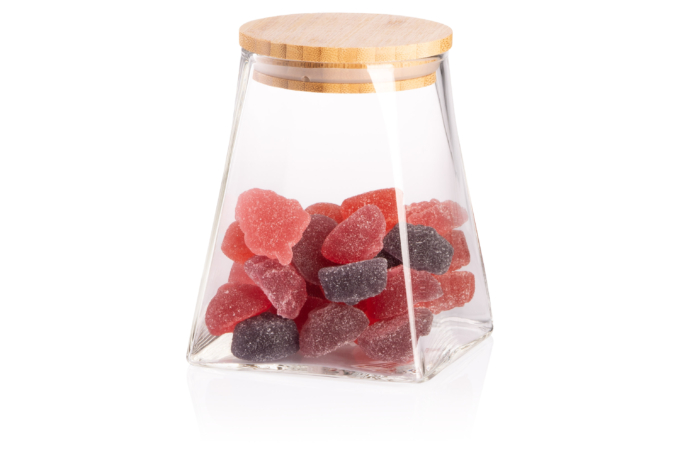 Jar ARDESTO Midori 510ml, glass, bamboo, cone, transparent