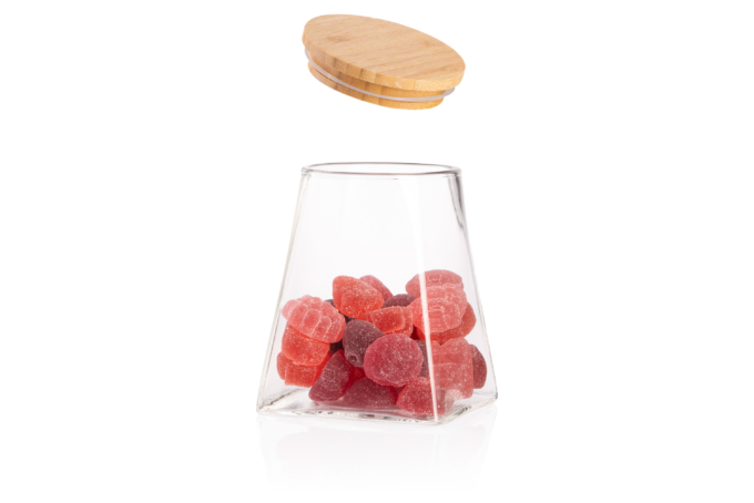 Jar ARDESTO Midori 510ml, glass, bamboo, cone, transparent