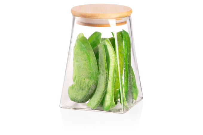 Jar ARDESTO Midori 700ml, glass, bamboo, cone, transparent
