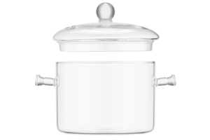 Casserole with lid ARDESTO Black Mars 1.5l, borosilicate glass