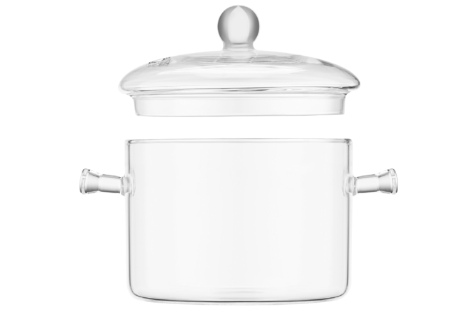 Casserole with lid ARDESTO Black Mars 1.5l, borosilicate glass