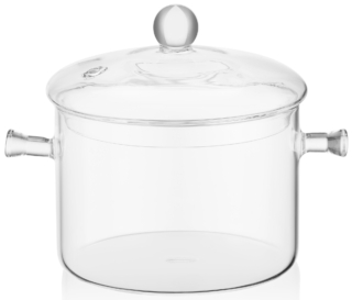 Casserole with lid ARDESTO Black Mars 1.5l, borosilicate glass
