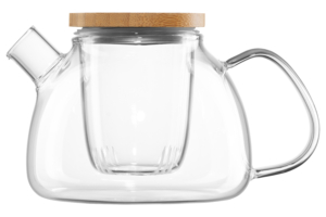 Teapot ARDESTO Gemini 1000ml, borosilicate glass, bamboo, transparent