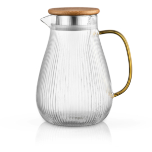 Pitcher with lid ARDESTO 1480ml, borosilicate glass, stainless steel, bamboo, transparent