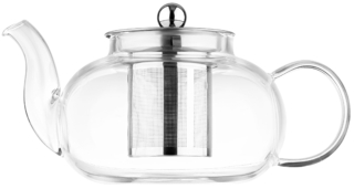 Teapot ARDESTO Gemini Roma 800ml, borosilicate glass, stainless steel, transparent