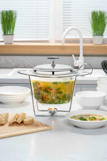 Food warmer ARDESTO Black Mars 3800ml, glass, stainless steel, round, transparent