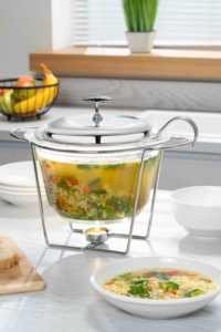 Food warmer ARDESTO Black Mars 3800ml, glass, stainless steel, round, transparent