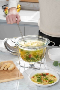 Food warmer ARDESTO Black Mars 3800ml, glass, stainless steel, round, transparent