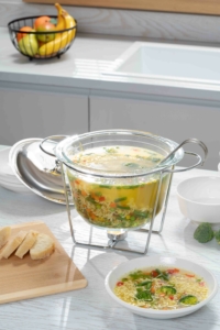 Food warmer ARDESTO Black Mars 3800ml, glass, stainless steel, round, transparent