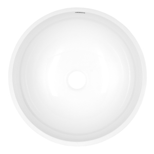 Раковина, умывальник ARDESTO Jade, искусственный камень, круглый, без отверстия для смесителя и перелива, 420х150мм, накладной, белый