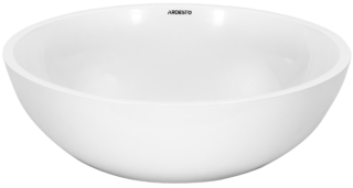 Раковина, умывальник ARDESTO Jade, искусственный камень, круглый, без отверстия для смесителя и перелива, 420х150мм, накладной, белый