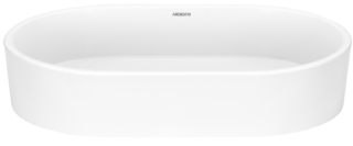 Раковина, умывальник ARDESTO Elle, искусственный камень, овальная, без отверстия для смесителя и перелива, 540x350x110мм, накладной, белый