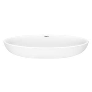 ARDESTO Madeleine washbasin, artificial stone, oval, without hole for mixer and overflow, 590x295x130mm, countertop, white