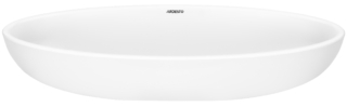 ARDESTO Madeleine washbasin, artificial stone, oval, without hole for mixer and overflow, 590x295x130mm, countertop, white
