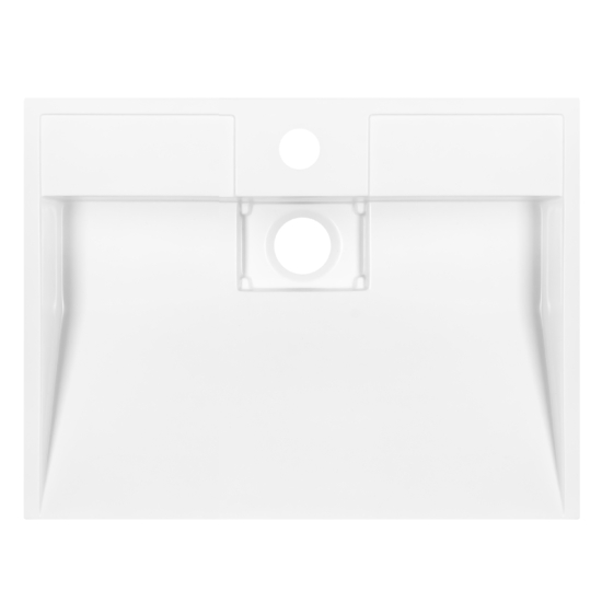 Раковина, умывальник ARDESTO Anna, искусственный камень, прямоугольный, с отверстием для смесителя, без перелива, 500х380х110мм, накладной, белый