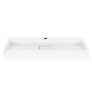 Раковина, умивальник ARDESTO Anna, штучний камінь, прямокут., з отвором для змішувача, без переливу, 900х455х110мм, накладний, білий