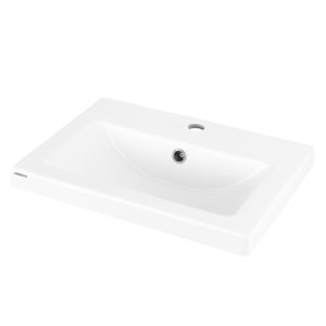 Раковина, умывальник ARDESTO Sati, искусственный камень, прямоугольный, с отверстием для смесителя, с отверстием для перелива, 595x450x158мм, накладной, белый