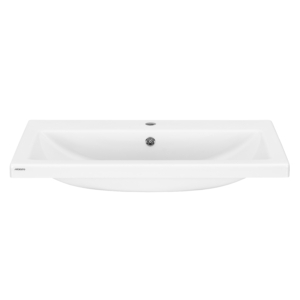 Раковина, умивальник ARDESTO Sati, штучний камінь, прямокут., з отвором для змішувача, з отвором для переливу, 495x390x158мм, накладний, білий