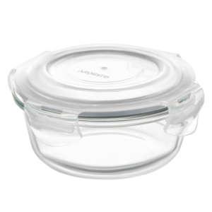 Food storage container ARDESTO Gemini 0.24l, borosilicate glass, plastic, round, transparent