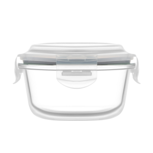 Food storage container ARDESTO Gemini 0.24l, borosilicate glass, plastic, round, transparent