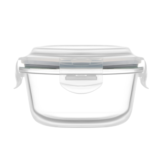 Food storage container ARDESTO Gemini 0.24l, borosilicate glass, plastic, round, transparent