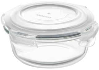Food storage container ARDESTO Gemini 0.24l, borosilicate glass, plastic, round, transparent