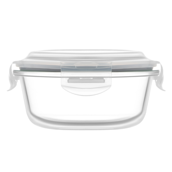 Контейнер для зберігання харчових продуктів ARDESTO Gemini 0.4л, боросилікатне скло, пластик, круглий, прозорий