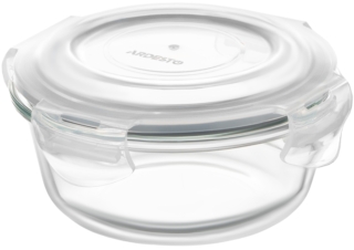 Food storage container ARDESTO Gemini 0.4l, borosilicate glass, plastic, round, transparent