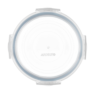 Food storage container ARDESTO Gemini 0.62l, borosilicate glass, plastic, round, transparent