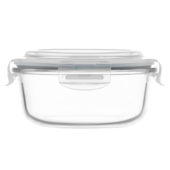 Food storage container ARDESTO Gemini 0.62l, borosilicate glass, plastic, round, transparent