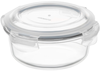Food storage container ARDESTO Gemini 0.62l, borosilicate glass, plastic, round, transparent