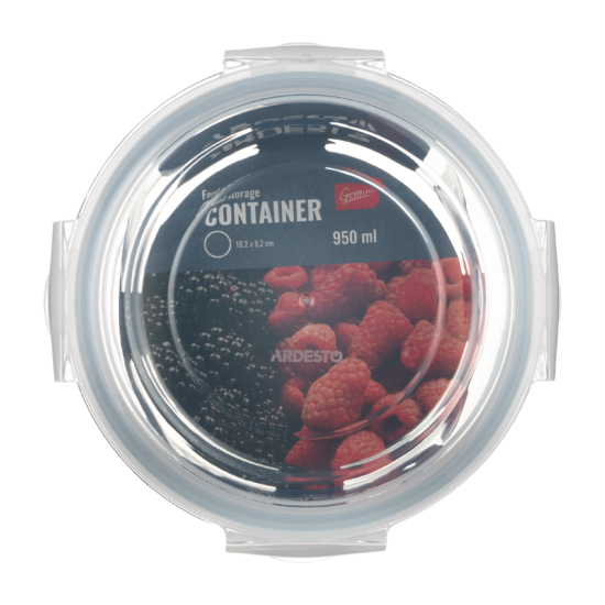 Контейнер для хранения пищевых продуктов ARDESTO Gemini 0.95л, боросиликатное стекло, пластик, круглый, прозрачный