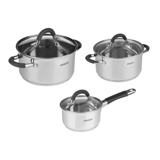 Cookware set ARDESTO Gemini Gemini Salerno, 6 pcs, stainless steel, silicone