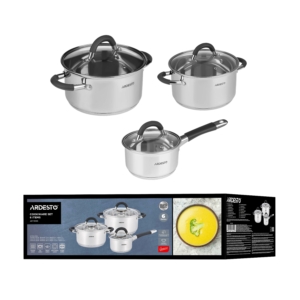 Cookware set ARDESTO Gemini Gemini Salerno, 6 pcs, stainless steel, silicone