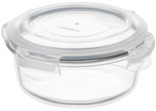 Food storage container ARDESTO Gemini 0.95l, borosilicate glass, plastic, round, transparent