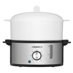 Пароварка ARDESTO 800Вт, чаша-3.4/3.4/3.4л, резервуар для воды -1л, механическое управл., 3 яруса, металл/пластик, черный