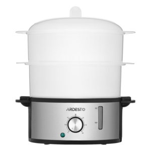 Пароварка ARDESTO 800Вт, чаша-3.4/3.4/3.4л, резервуар для воды -1л, механическое управл., 3 яруса, металл/пластик, черный