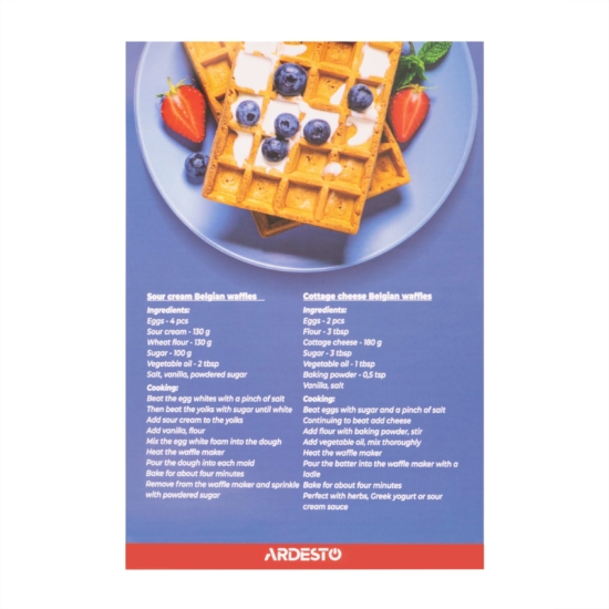 Вафельница ARDESTO  1200Вт, прямоугольные вафли, глубокие пластины, корпус-пластик, черный