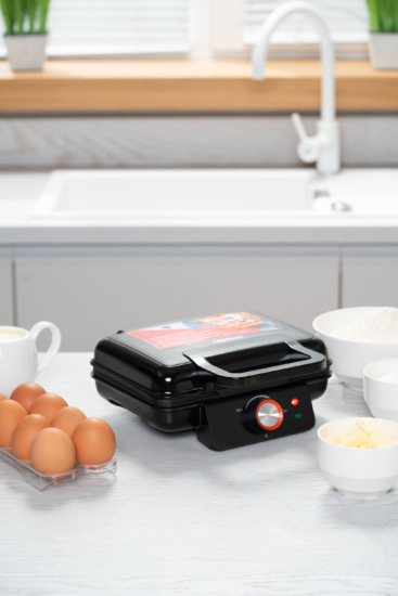 Вафельница ARDESTO  1200Вт, прямоугольные вафли, глубокие пластины, корпус-пластик, черный